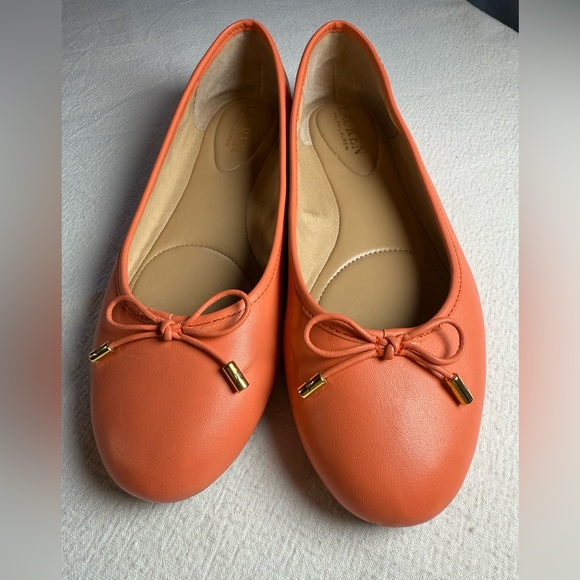 Lauren Ralph Lauren Shoes - LAUREN RALPH LAUREN Jayna Bow Ballet Flats LEATHER Women's Size US 7 Coral